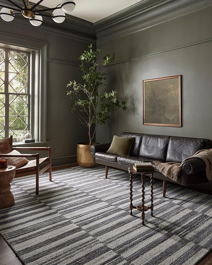 Loloi Magnolia Home by Joanna Gaines Rae Collection RAE-02 Charcoal/Mist 2'-6" x 9'-9" Runner Rug
