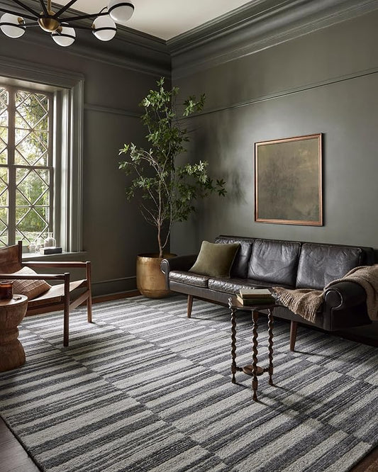 Loloi Magnolia Home by Joanna Gaines Rae Collection RAE-02 Charcoal/Mist 3'-6" x 5'-6" Accent Rug