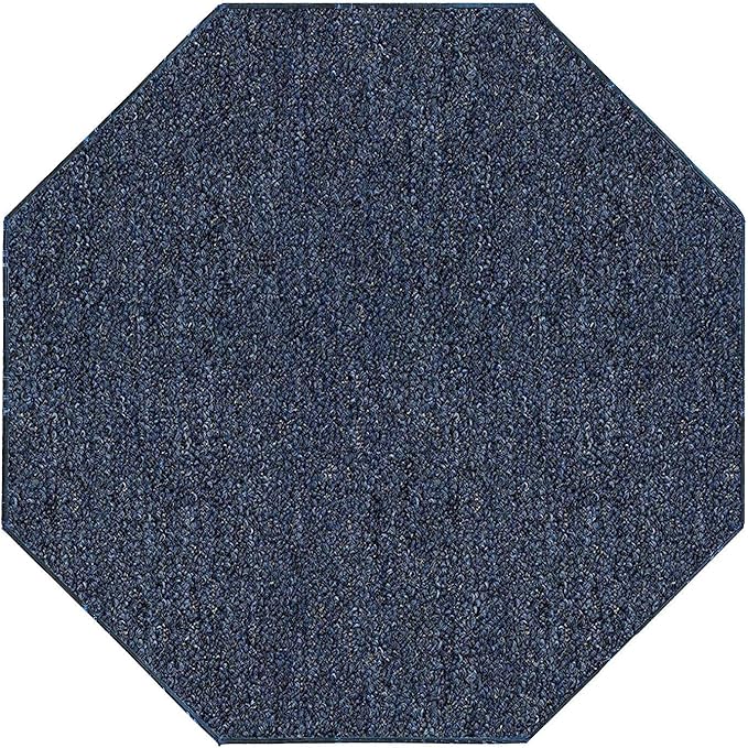 Ambiant Broadway Collection Pet Friendly Indoor Outdoor Area Rugs Blue - 2' Octagon, Stain & Fade Resistant, Easy Care, Pet & Kids Friendly, Made in USA, Perfect for Weddings & Everyday Use!