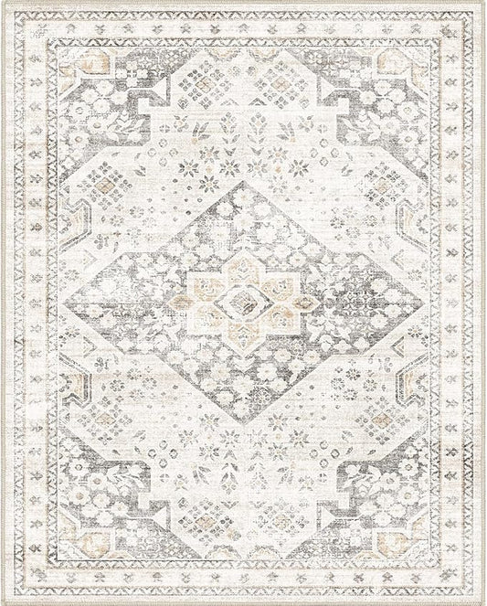 Washable Area Rugs 8x10, 8x10 Area Rugs for Living Room, Non Slip Rug Low Pile Area Rug for Living Room Dining Room Bedroom