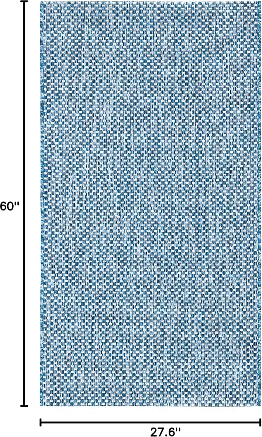 Safavieh Courtyard Collection Accent Rug - 2'3" x 5', Navy & Grey, Non-Shedding & Easy Care, Indoor/Outdoor & Washable-Ideal for Patio, Backyard, Mudroom (CY8521-36821)