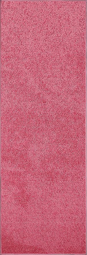 Solid Color Area Rugs Pink - 2' x 6' Runner, Indoor, Stain & Fade Resistant, Perfect for Living Room, Bedroom, Dining Room, Entryway, Doorway, Pet & Kids Friendly Rug, Wedding, Made in USA