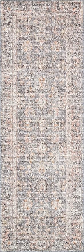 Loloi II Skye Collection SKY-01 Grey/Apricot 2'-6" x 12'-0" Runner Rug