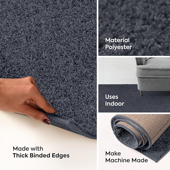 Furnish my Place Modern Indoor/Outdoor Commercial Solid Color Rug - Petrol Blue, 2' x 28', Runner, Pet and Kids Friendly Rug. Made in USA, Area Rugs Great for Kids, Pets, Event, Wedding