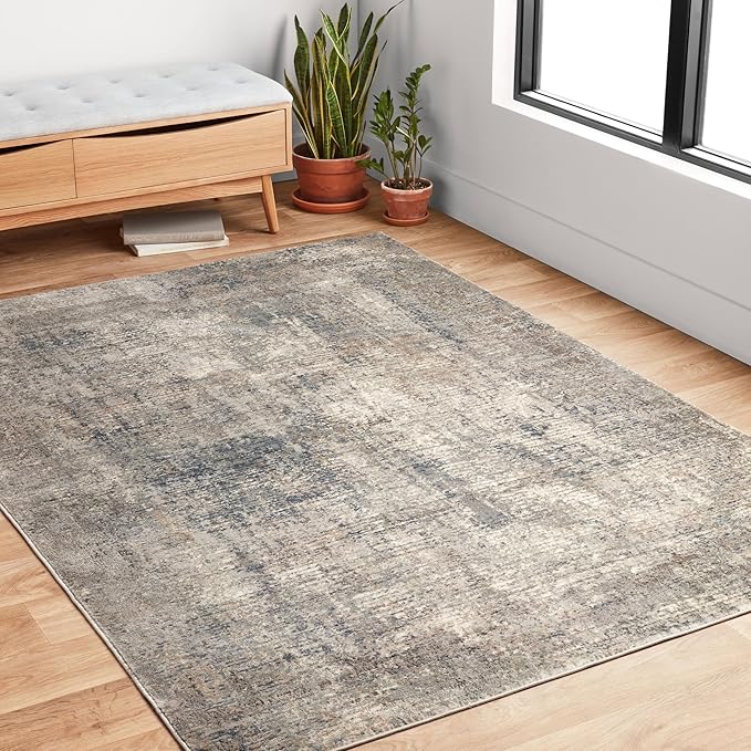 Loloi II Teagan Collection TEA-05 Denim/Slate 2'-8" x 13', .25" Thick, Runner Rug, Soft, Durable, Neutral, Woven, Low Pile, Non-Shedding, Easy Clean, Living Room Rug