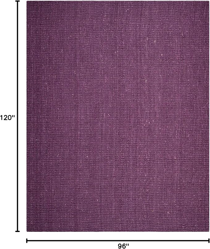 SAFAVIEH Natural Fiber Collection Area Rug - 8' x 10', Purple, Handmade Chunky Textured Jute 0.75-inch Thick, Ideal for High Traffic Areas in Living Room, Bedroom (NF447B)