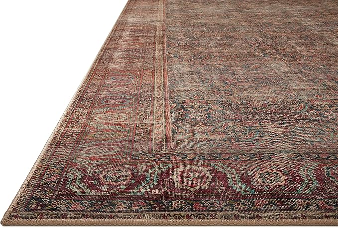 Loloi II Wynter Collection WYN-09 Onyx/Multi 2'-0" x 5'-0", .13" Thick, Accent Rug, Soft, Durable, Printed, Vintage Inspired, Low Pile, Non-Shedding, Easy Clean, Living Room Rug