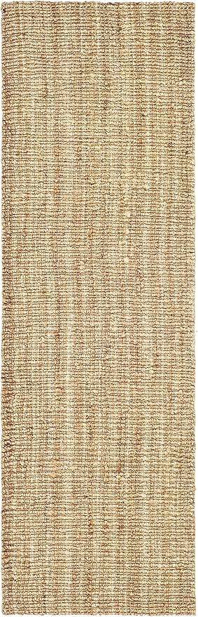 SAFAVIEH Natural Fiber Collection Runner Rug - 2' x 8', Natural, Handmade Chunky Textured Jute 0.75-inch Thick, Ideal for High Traffic Areas in Living Room, Bedroom (NF447A)