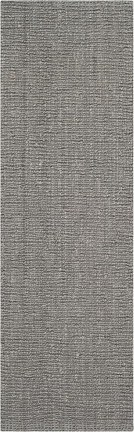 SAFAVIEH Natural Fiber Collection Runner Rug - 2'6" x 10', Light Grey, Handmade Chunky Textured Jute 0.75-inch Thick, Ideal for High Traffic Areas in Living Room, Bedroom (NF447G)