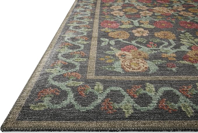 Loloi Rifle Paper Co. Rosa Collection RSA-01 Black 8'-4" x 11'-6" Area Rug