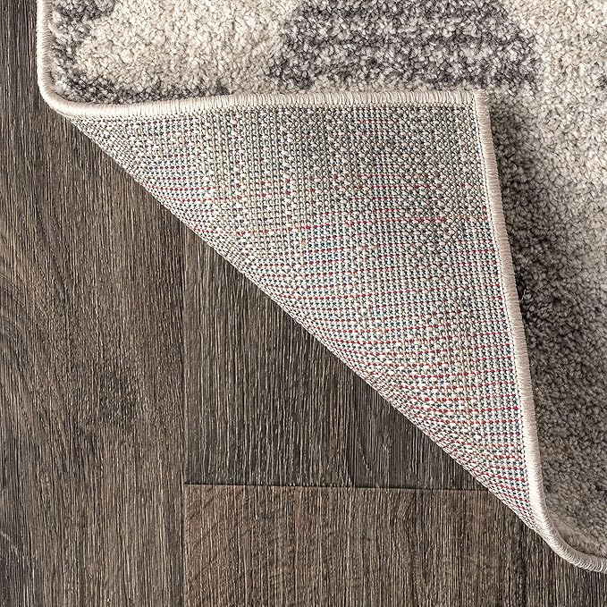 JONATHAN Y MOH206B-220 Aisha Moroccan Triangle Geometric Runner Rug, Bohemian, Minimalistic for Bedroom, Kitchen, Living Room, Easy-Cleaning, Cream/Gray, 2 ft. x 20 ft.