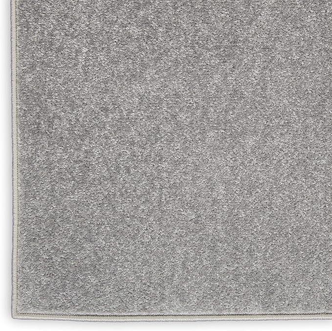 Nourison Essentials Indoor/Outdoor Silver Grey 7' x 10' Area Rug, Easy Cleaning, Non Shedding, Bed Room, Living Room, Dining Room, Backyard, Deck, Patio (7x10)