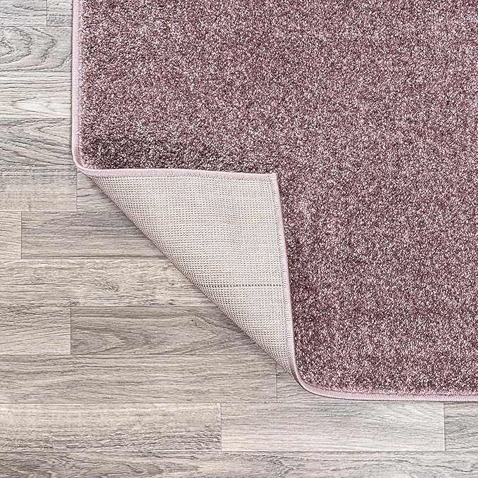 JONATHAN Y SEU100R-216 Haze Solid Low-Pile Indoor Runner Rug, Coastal, Bohemian, Minimalist, Classic, Casual for Bedroom,Kitchen,Living Room,Non Shedding,Easy-Washing, Purple, 2 X 16