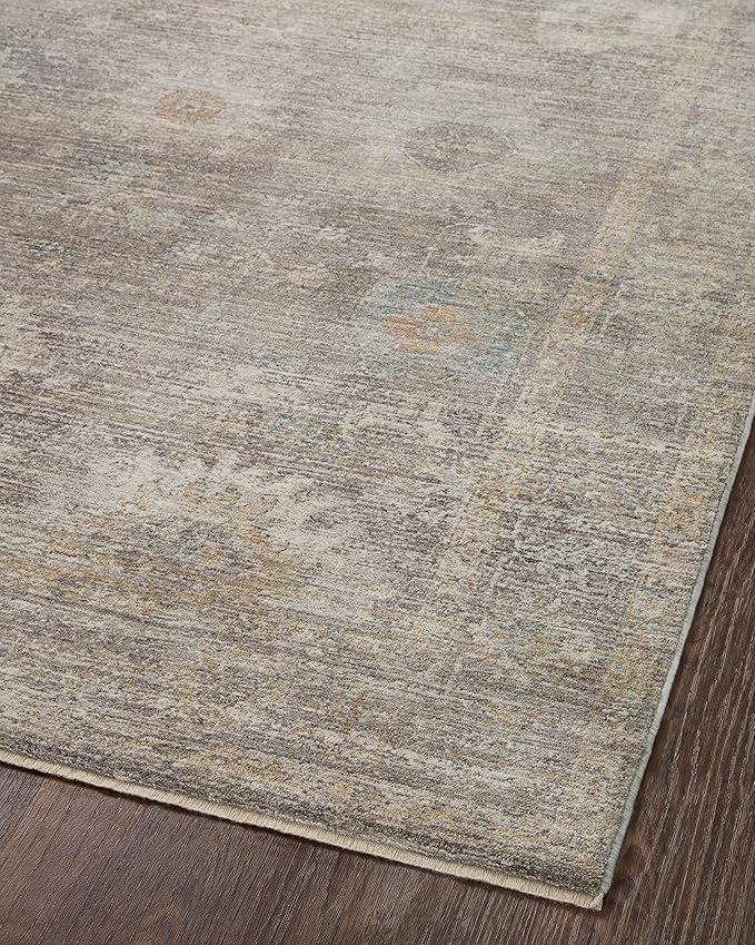 Loloi Magnolia Home by Joanna Gaines Millie Collection MIE-05 Stone/Natural 3'-6" x 5'-6", .25" Pile Height, Accent Rug