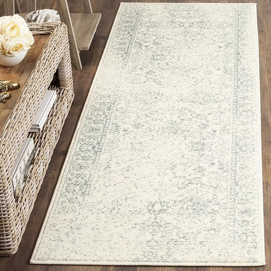 SAFAVIEH Adirondack Collection Runner Rug - 2'1" x 6', Ivory & Slate, Oriental Distressed Design, Non-Shedding & Easy Care, Ideal for High Traffic Areas in Living Room, Bedroom (ADR109S)