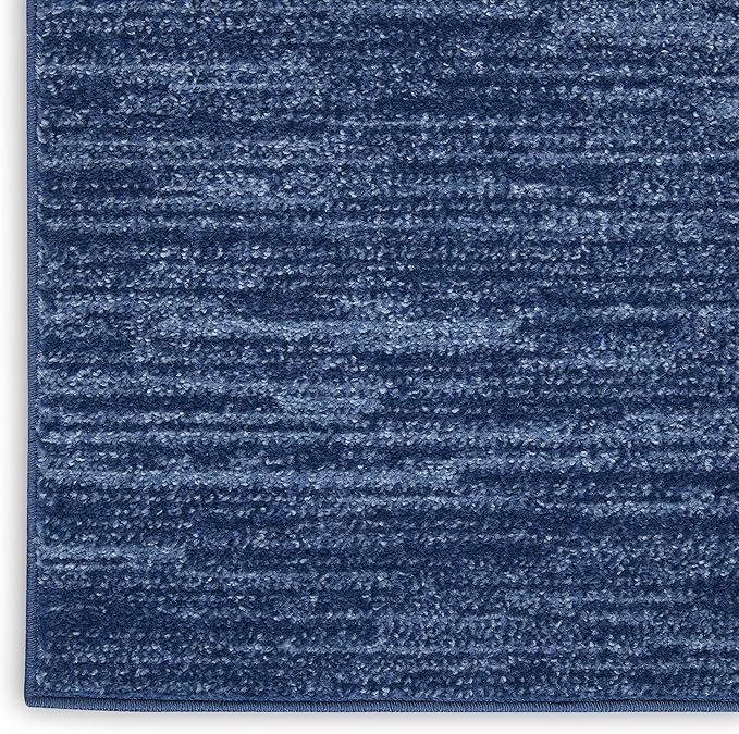Nourison Essentials Indoor/Outdoor Navy Blue 9' x Square Area Rug, Easy Cleaning, Non Shedding, Bed Room, Living Room, Dining Room, Backyard, Deck, Patio (9 Square)