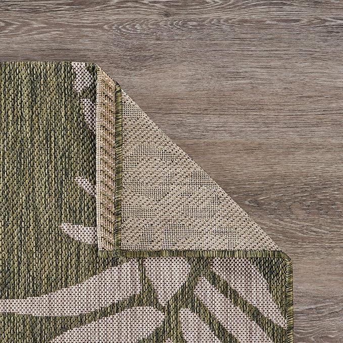 LR Home 2 x 3 Indoor/Outdoor Area Rug for Home Decor | Coastal Pineapples Carpet for Living Room, Bedroom, playroom, Patio, Garden | Modern Farmhouse Rug | Dark Green/Beige