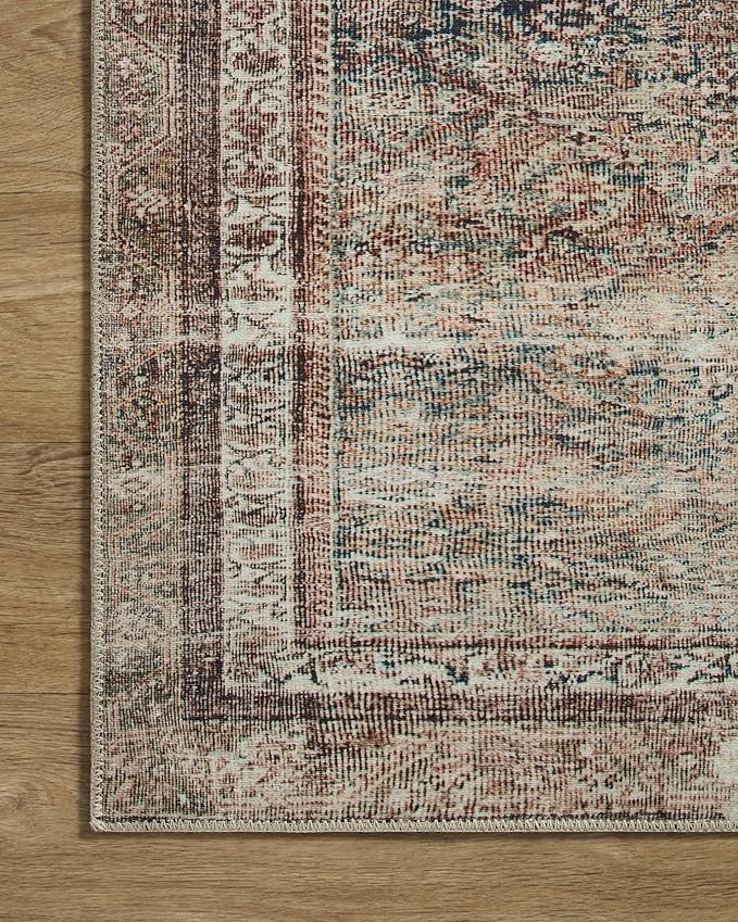 Loloi Chris Loves Julia Jules Collection JUL-09 Ink/Terracotta 3'-6'' x 5'-6'', .13" Pile Height, Accent Rug