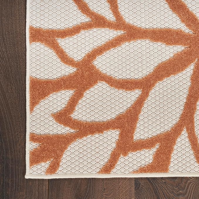 Nourison Aloha Indoor-Outdoor Ivory Multicolor 5'3" x 7'5" Area Rug, Easy Cleaning, Non Shedding, Bed Room, Living Room, Dining Room, Backyard, Deck, Patio (5x7)