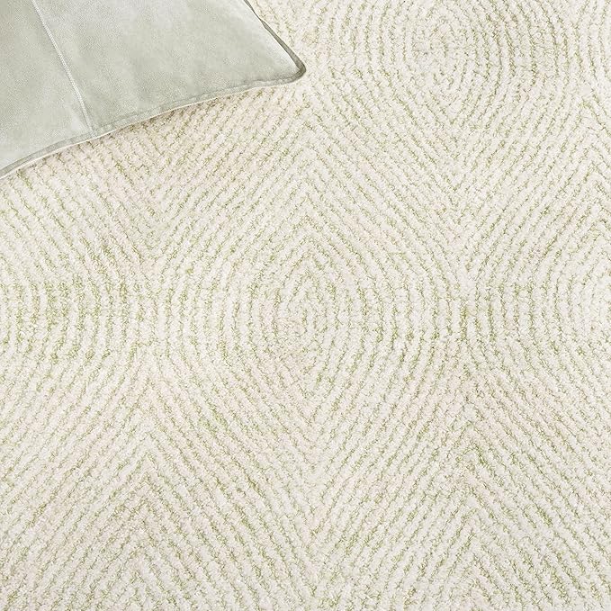 SAFAVIEH Abstract Collection Runner Rug - 8' Runner, Green & Ivory, Transitional Design, Ideal for High Traffic Areas in Hallway, Bathroom & Kitchen (ABT340Y-28)