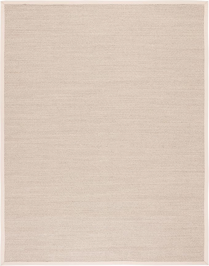 SAFAVIEH Natural Fiber Collection Area Rug - 10' x 14', Marble & Beige, Border Sisal Design, Easy Care, Ideal for High Traffic Areas in Living Room, Bedroom (NF143C)