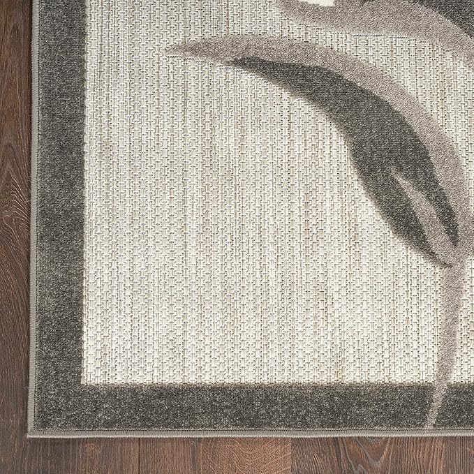 Nourison Aloha Outdoor Beige 2'3" x 12' Area Rug, Easy Cleaning, Non Shedding, Bed Room, Living Room, Dining Room, Deck, Backyard, Patio (2x12)