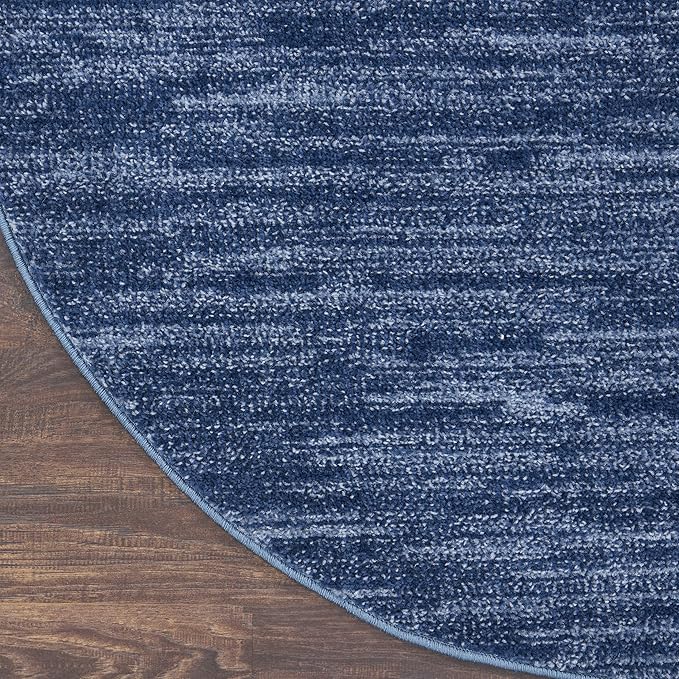 Nourison Essentials Indoor/Outdoor Navy Blue 6' x 9'Oval Area Rug, Easy Cleaning, Non Shedding, Bed Room, Living Room, Dining Room, Backyard, Deck, Patio (6x9 Oval)