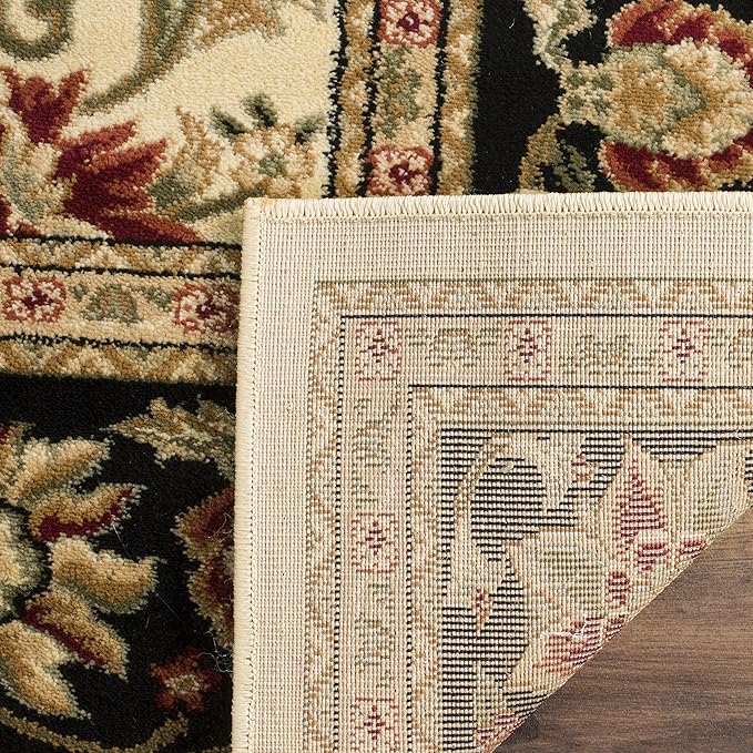 SAFAVIEH Lyndhurst Collection X-Large Area Rug - 11' x 15', Ivory & Black, Traditional Oriental Design, Non-Shedding & Easy Care, Ideal for High Traffic Areas in Living Room, Bedroom (LNH212B)