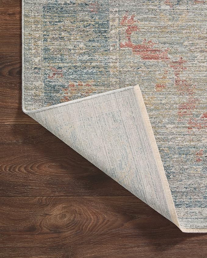 Loloi Magnolia Home by Joanna Gaines Millie Collection MIE-04 Slate/Multi 11'-6" x 15'-7", .25" Pile Height, Area Rug