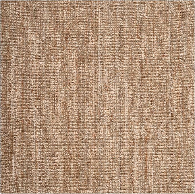 SAFAVIEH Natural Fiber Collection 6' Square Ivory NF447N Handmade Chunky Textured Premium Jute 0.75-inch Thick Area Rug