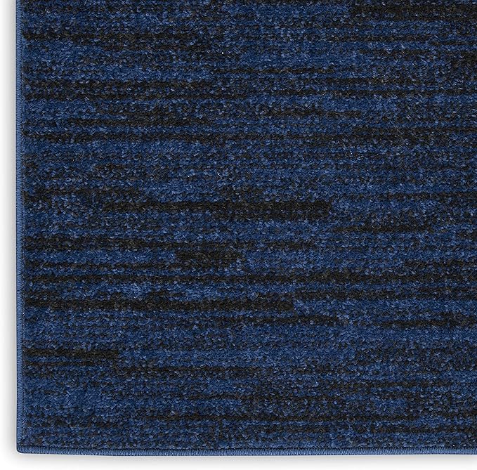 Nourison Essentials Indoor/Outdoor Midnight Blue 7' x 10' Area Rug, Easy Cleaning, Non Shedding, Bed Room, Living Room, Dining Room, Backyard, Deck, Patio (7x10)