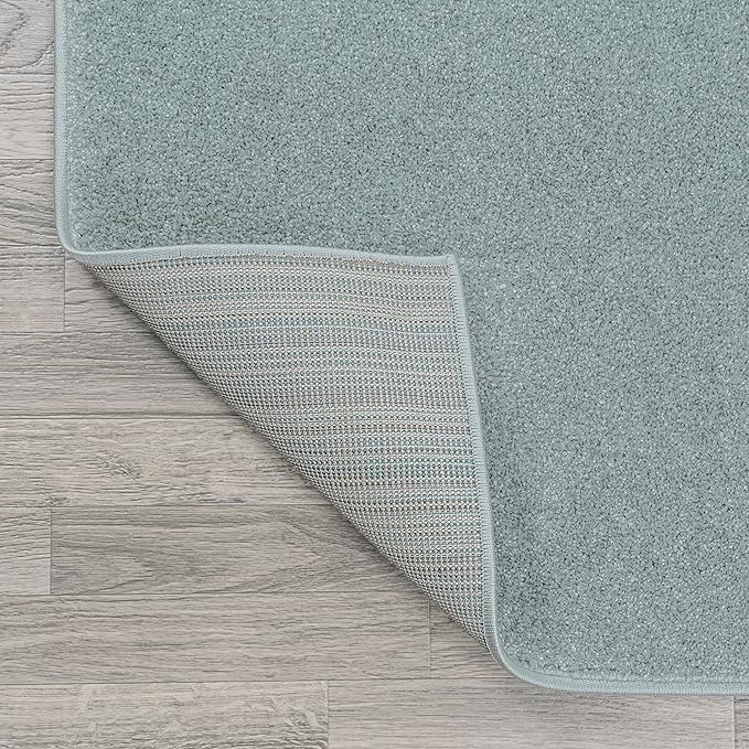 JONATHAN Y SEU100S-212 Haze Solid Low-Pile Indoor Runner Rug, Coastal, Bohemian, Minimalist, Classic, Casual for Bedroom,Kitchen,Living Room,Non Shedding,Easy-Washing, Blue, 2 X 12