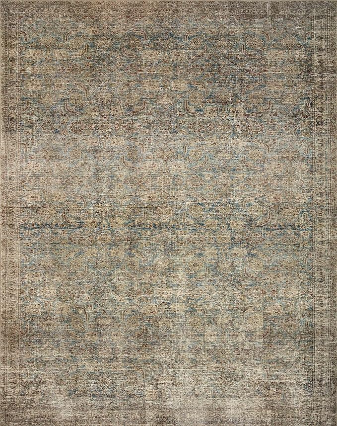 Loloi Amber Lewis Morgan 2'-3" x 9'-6" Runner Runner Rug in Sea/Sage - Large Area Rug, Neutral Area Rug for Room Décor, Vintage Rug Inspired, Soft Area Rug for Living Room, Bedroom, Dining Area