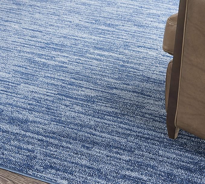 Nourison Essentials Indoor/Outdoor Navy Blue 9' x Square Area Rug, Easy Cleaning, Non Shedding, Bed Room, Living Room, Dining Room, Backyard, Deck, Patio (9 Square)