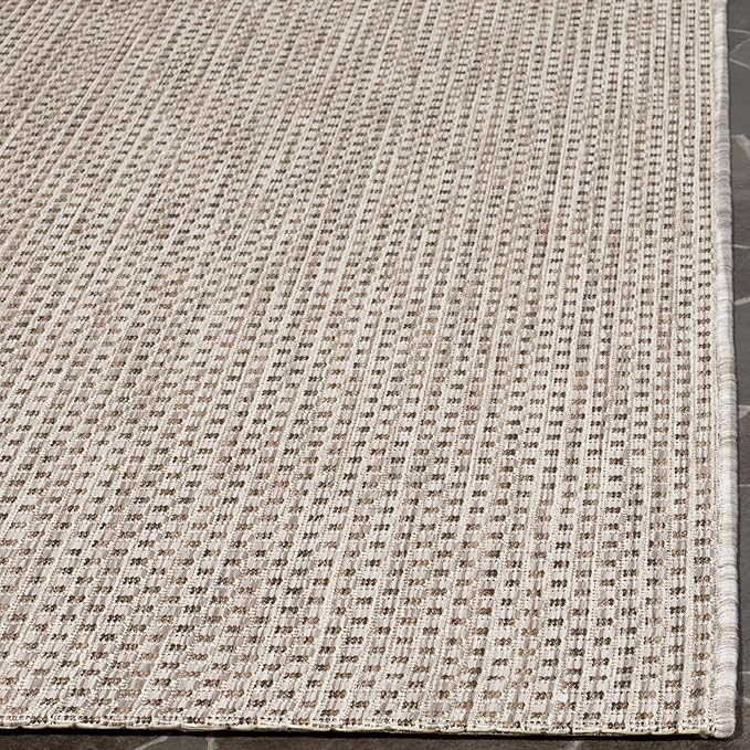 SAFAVIEH Courtyard Collection Area Rug - 8' x 11', Grey & Navy, Non-Shedding & Easy Care, Indoor/Outdoor & Washable-Ideal for Patio, Backyard, Mudroom (CY8521-36812)