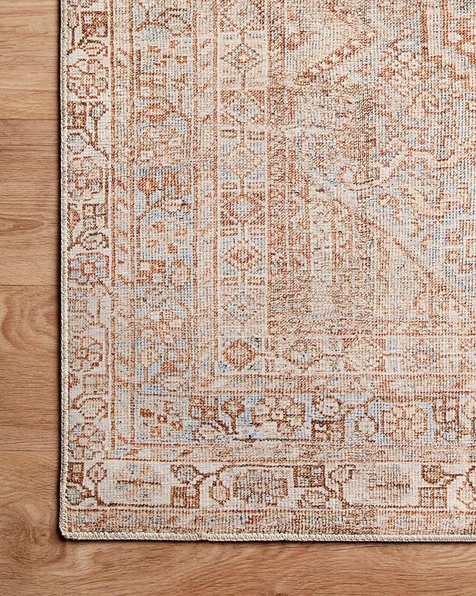 Loloi Chris Loves Julia Jules Collection JUL-04 Tangerine/Mist 2'-6'' x 9'-6'', .13" Pile Height, Runner Rug