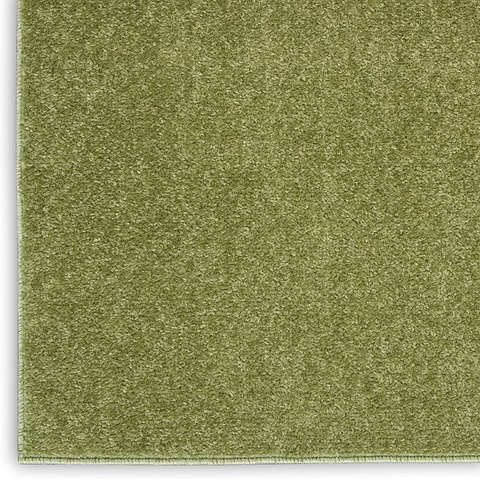 Nourison Essentials Indoor/Outdoor Green 6' x 9' Area Rug, Easy Cleaning, Non Shedding, Bed Room, Living Room, Dining Room, Backyard, Deck, Patio (6x9)