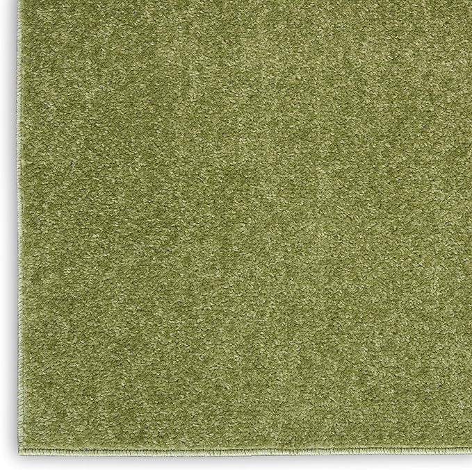 Nourison Essentials Indoor/Outdoor Green 8' x 10' Area Rug, Easy Cleaning, Non Shedding, Bed Room, Living Room, Dining Room, Backyard, Deck, Patio (8x10)