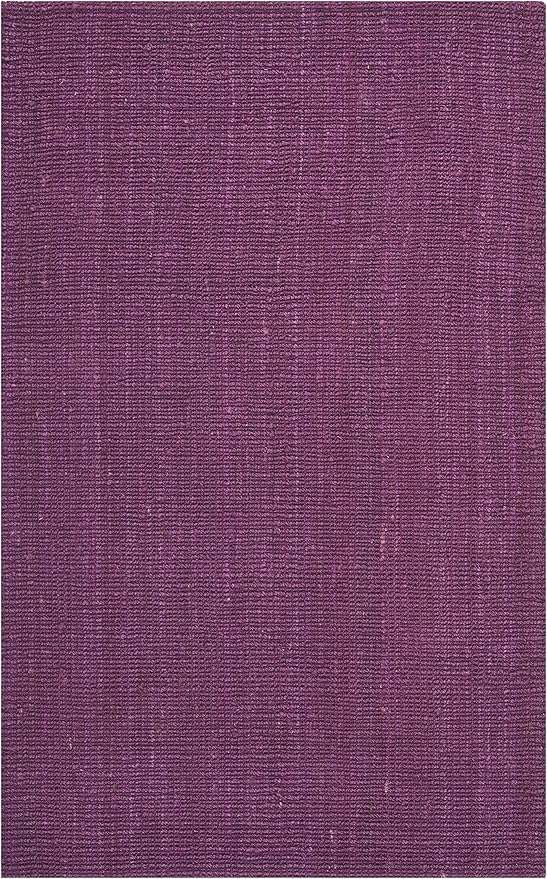 SAFAVIEH Natural Fiber Collection Area Rug - 5' x 8', Purple, Handmade Chunky Textured Jute 0.75-inch Thick, Ideal for High Traffic Areas in Living Room, Bedroom (NF447B)
