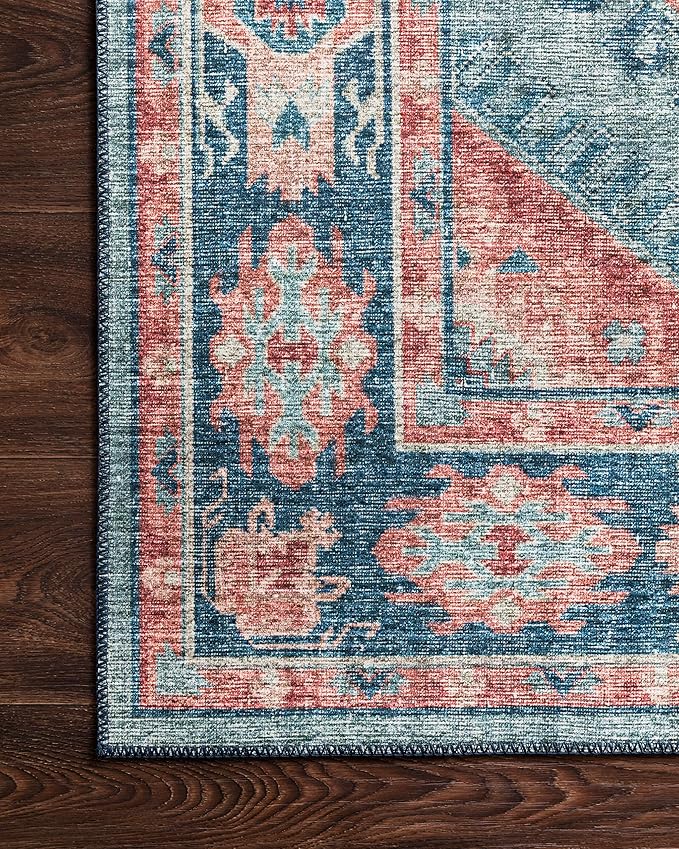 Loloi II Skye Collection SKY-03 Turquoise/Terracotta 2'-6" x 7'-6" Runner Rug
