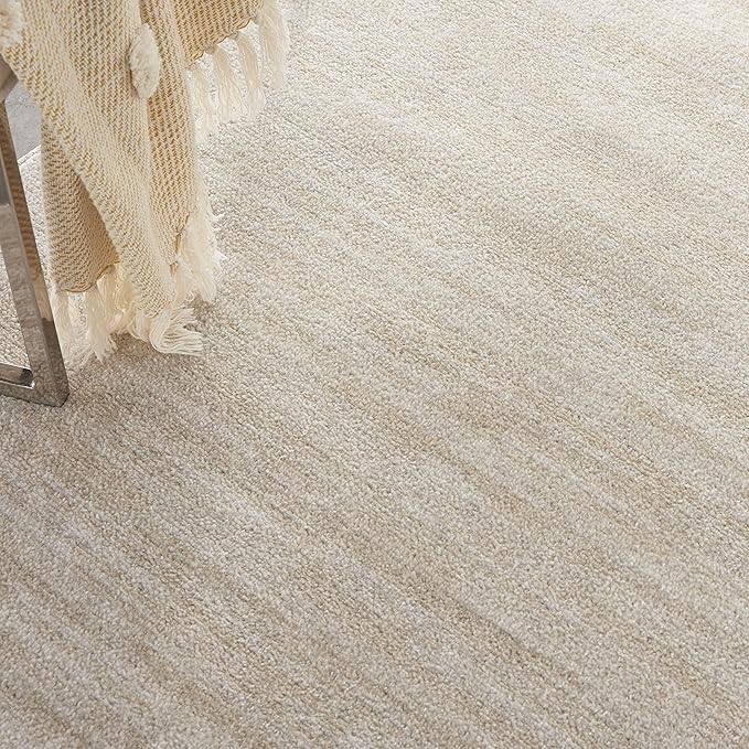 Nourison Essentials Indoor/Outdoor Ivory Beige 7' x Square Area Rug, Easy Cleaning, Non Shedding, Bed Room, Living Room, Dining Room, Backyard, Deck, Patio (7 Square)