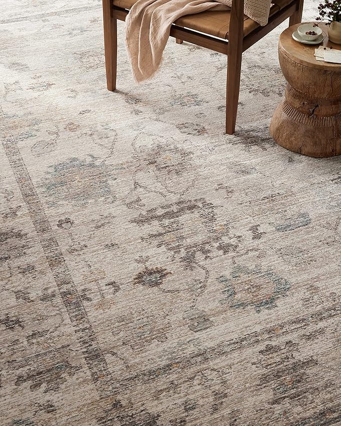 Loloi Magnolia Home by Joanna Gaines Millie Collection MIE-01 Silver/Dove 2'-7" x 8'-0", .25" Pile Height, Runner Rug