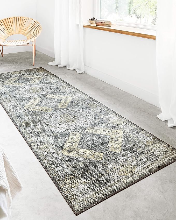 Loloi II Skye Collection SKY-09 Graphite/Silver 2'-6" x 12'-0" Runner Rug