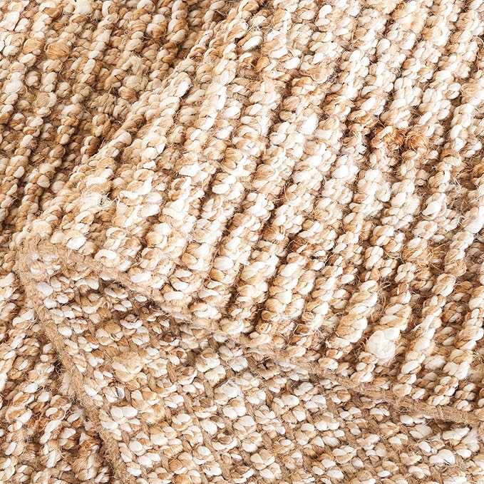 SAFAVIEH Natural Fiber Collection Runner Rug - 2'6" x 14', Natural & Ivory, Handmade Chunky Textured Jute 0.75-inch Thick, Ideal for High Traffic Areas in Living Room, Bedroom (NF447N)
