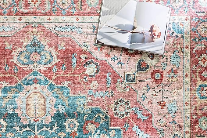 Loloi II Skye Collection SKY-05 Brick/Ocean 2'-6" x 7'-6" Runner Rug