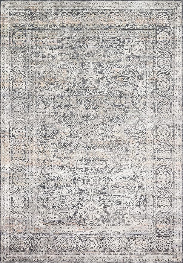 Loloi II Lucia Collection LUC-03 Steel/Ivory 2'-8" x 8' Runner Rug