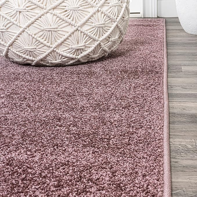 JONATHAN Y SEU100R-214 Haze Solid Low-Pile Indoor Runner Rug, Coastal, Bohemian, Minimalist, Classic, Casual for Bedroom,Kitchen,Living Room,Non Shedding,Easy-Washing, Purple, 2 X 14