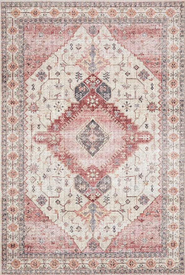 Loloi II Skye Collection SKY-02 Ivory/Berry 2'-6" x 12'-0" Runner Rug