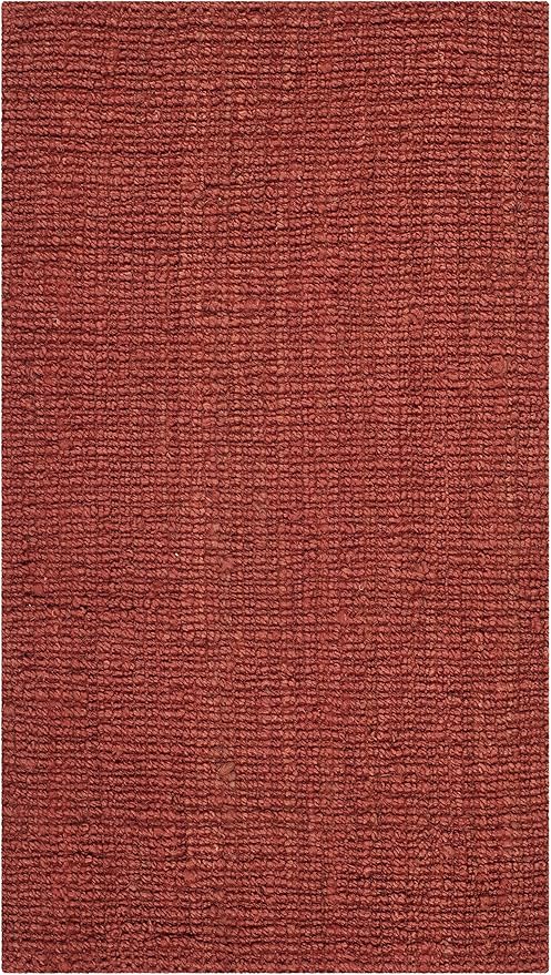 SAFAVIEH Natural Fiber Collection Accent Rug - 3' x 5', Rust, Handmade Chunky Textured Jute 0.75-inch Thick, Ideal for High Traffic Areas in Entryway, Living Room, Bedroom (NF447C)