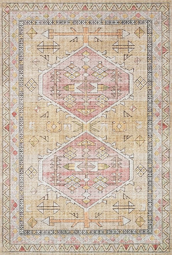 Loloi II Skye Collection SKY-04 Gold/Blush 2'-6" x 12'-0" Runner Rug